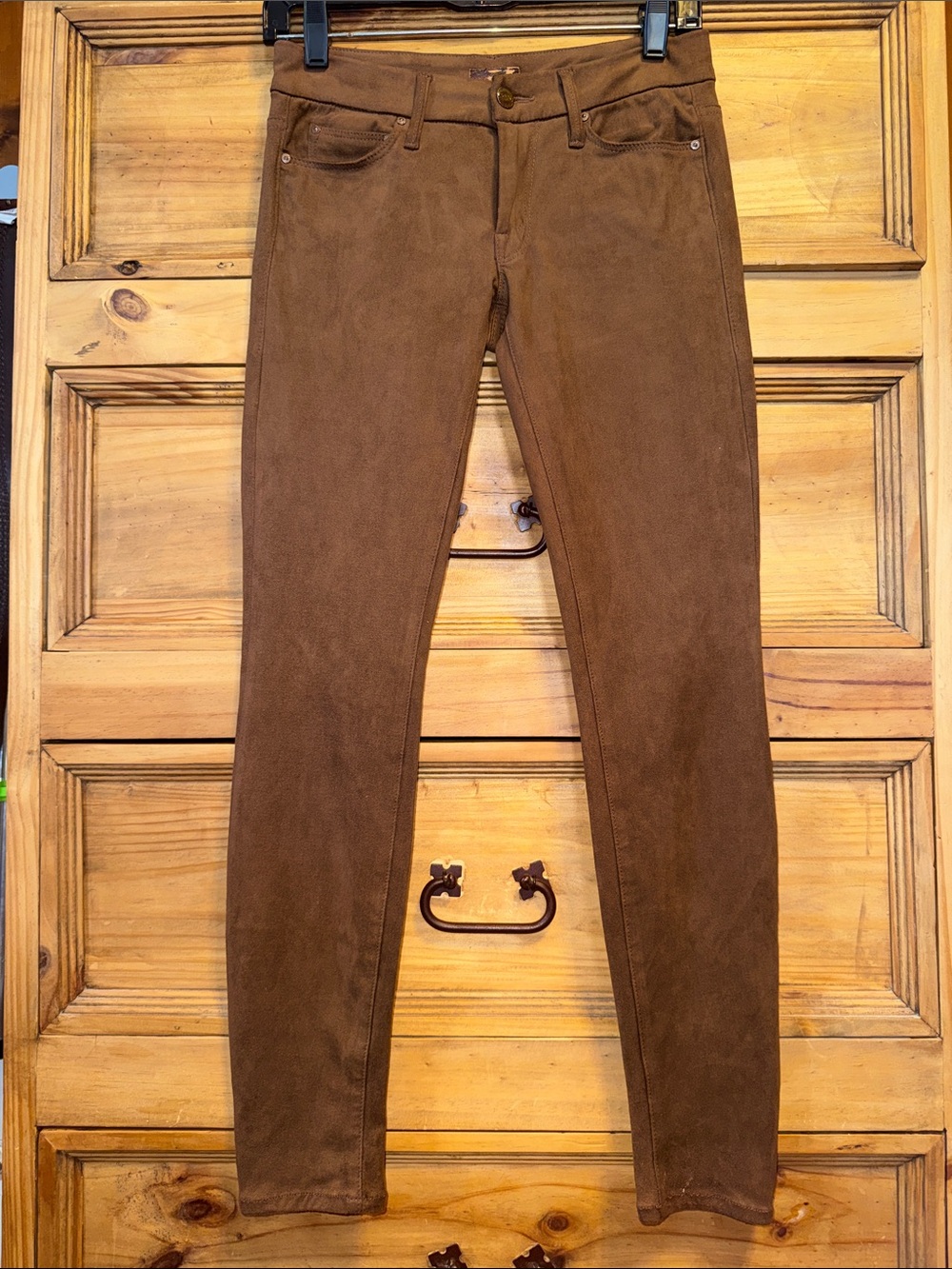 MOTHER The Looker Texas Rein Brown Faux Suede Pants 27
